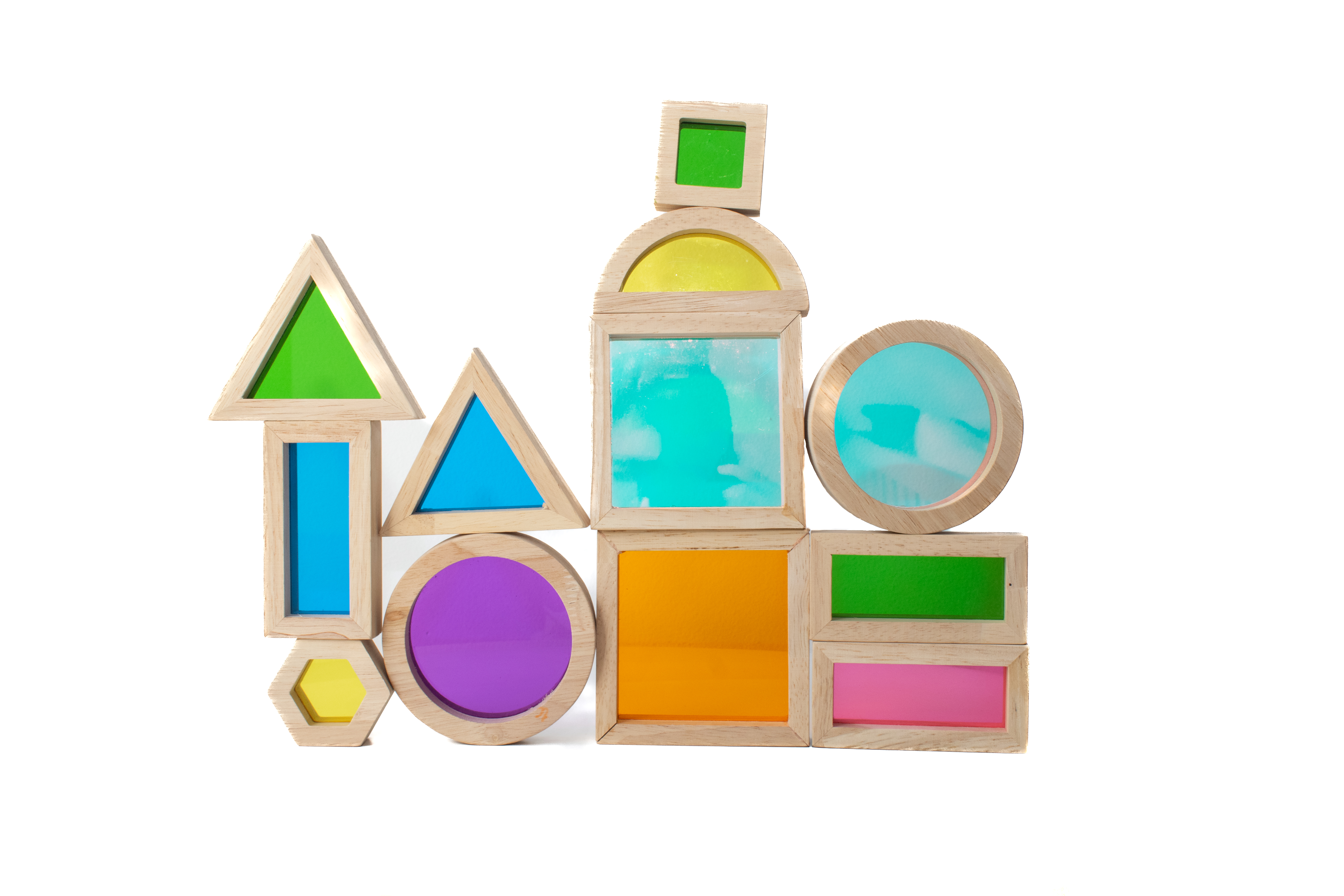 Set de Bloques de Madera de luz y  Color – 32 piezas - Imagen 2